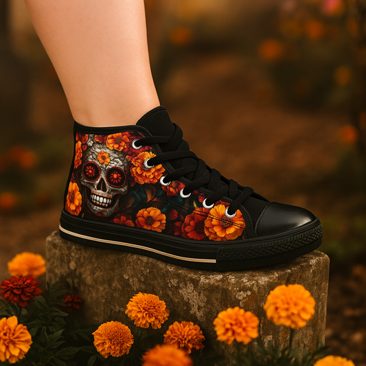 Sugar Skull and Marigolds High Top Sneakers