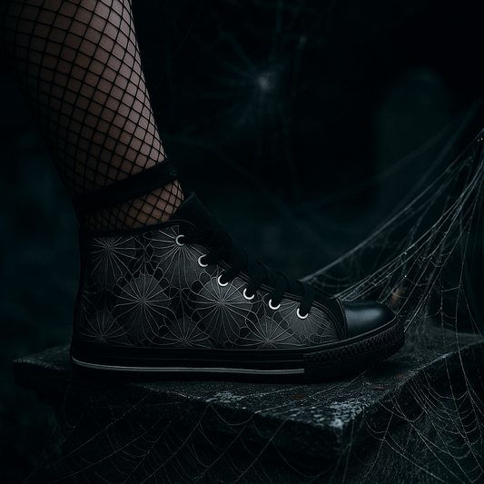 Dark Spiderwebs - Women's Classic High Top Sneakers