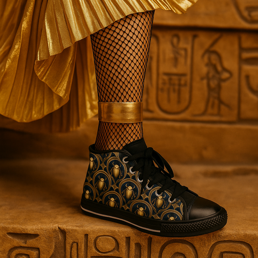 Art Deco Scarab Beetles - Women's Classic High Top Sneakers