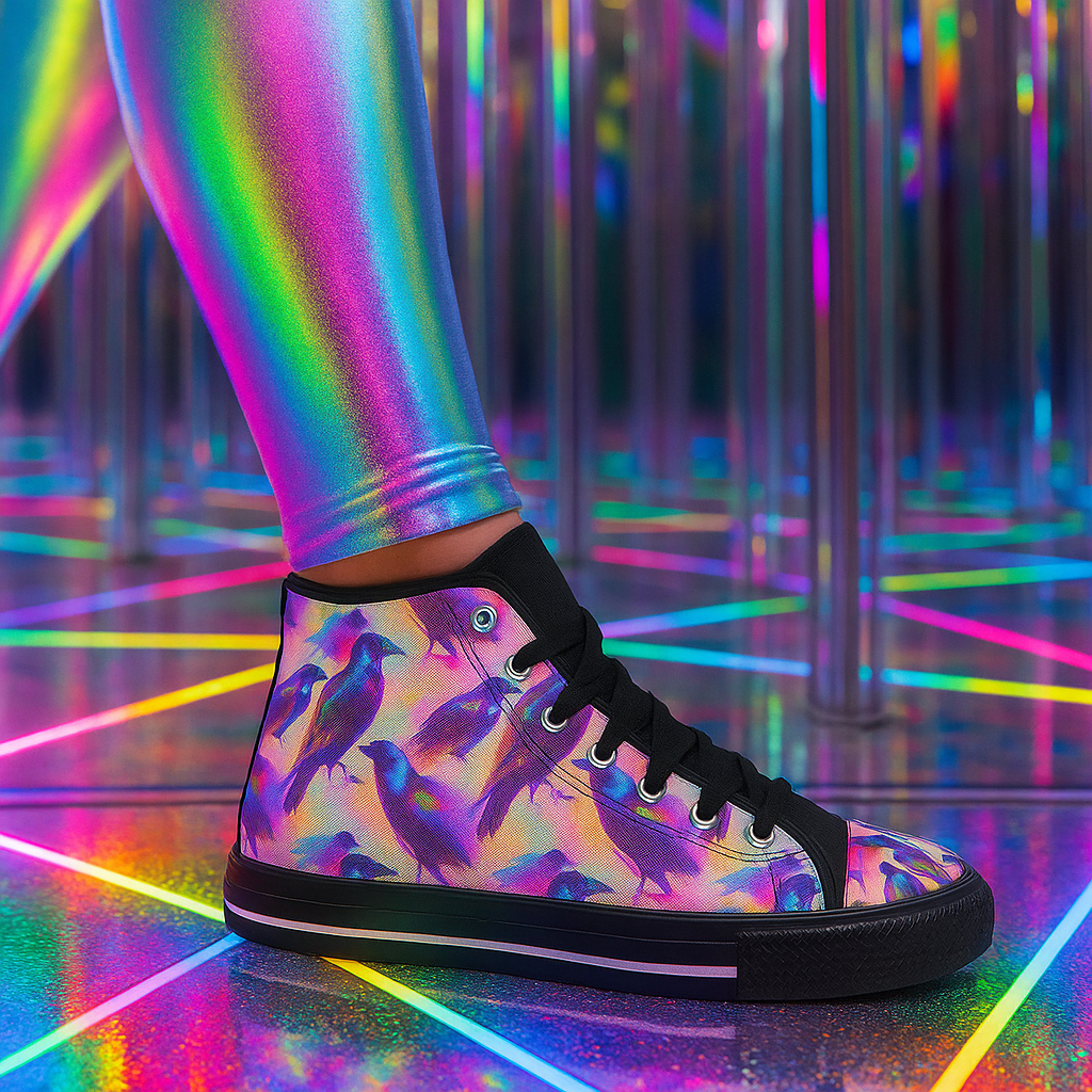 Iridescent Ravens - Women's Classic High Top Sneakers
