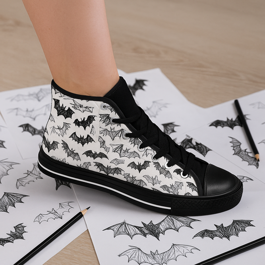 Doodle Bats - Women's Classic High Top Sneakers