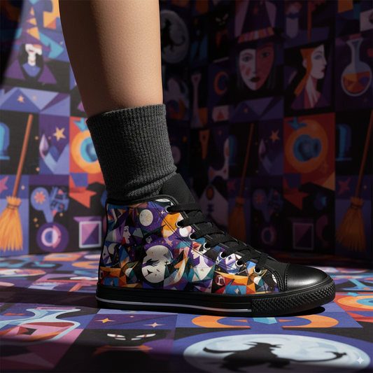 Witchy Cubism - Women's Classic High Top Sneakers