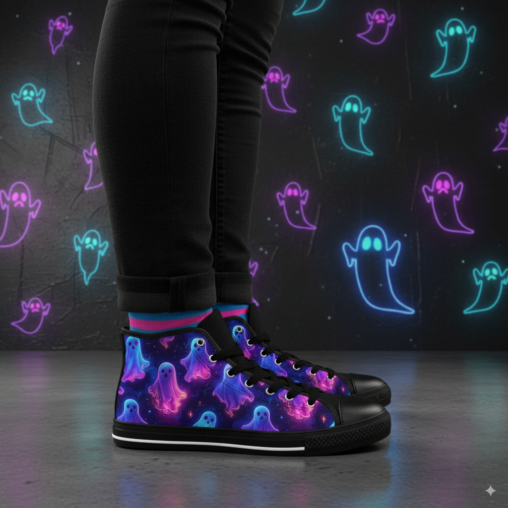 Ghostly Glow - Women's Classic High Top Sneakers