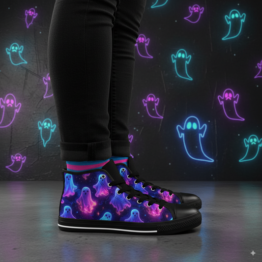 Ghostly Glow - Women's Classic High Top Sneakers