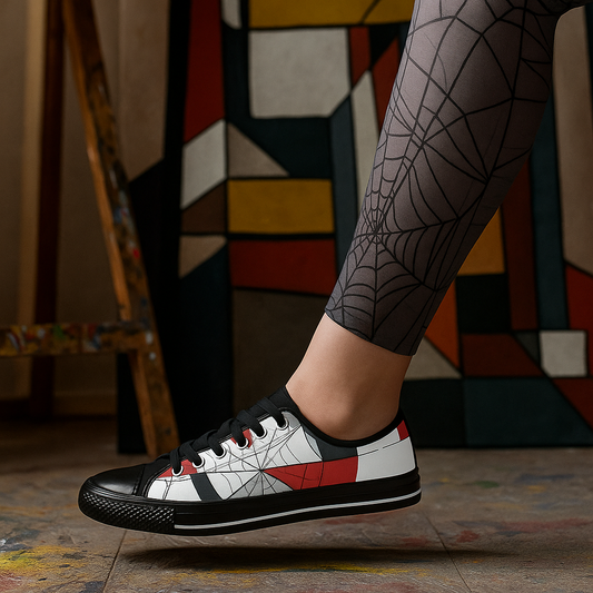 Spiderweb Cubism - Women's Classic Low Top Sneakers