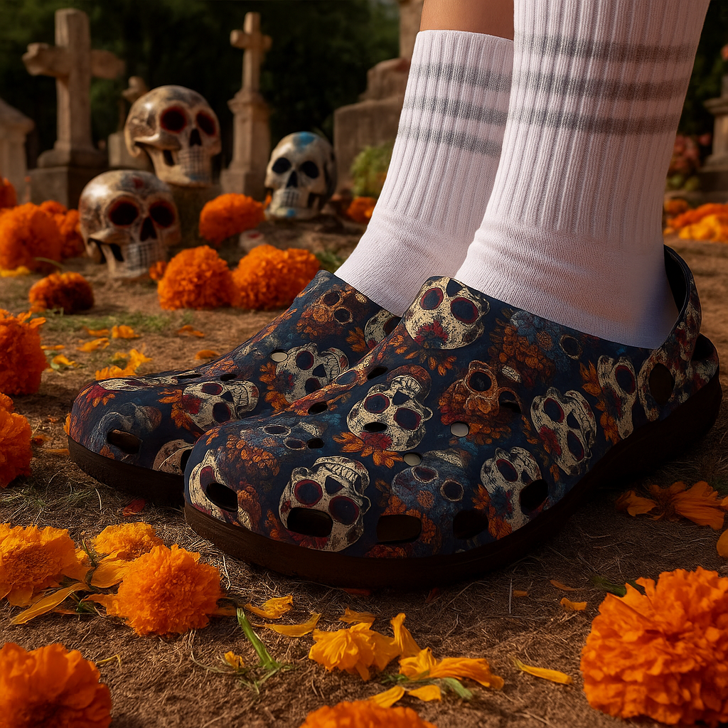 Sugar Skulls & Marigolds Unisex Clogs
