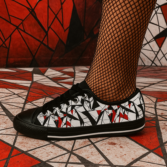 Broken Glass Cubism - Women's Classic Low Top Sneakers