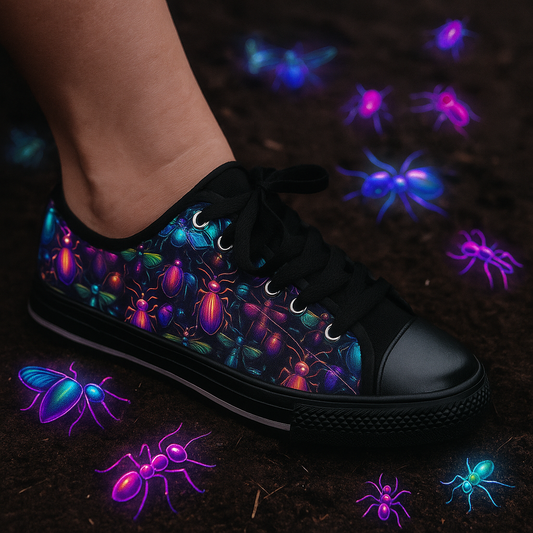 Neon Creepy Crawlies - Women's Classic Low Top Sneakers