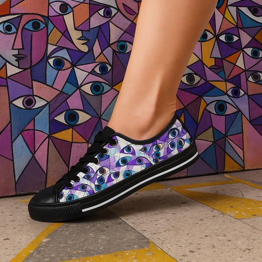 Eye Cubist Art - Women's Classic Low Top Sneakers