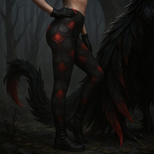 Black and Red Scale Leggings