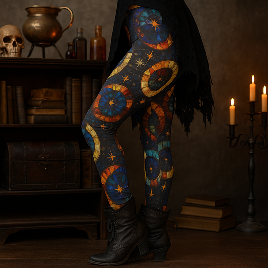 Celestial Stained Glass Style Leggings