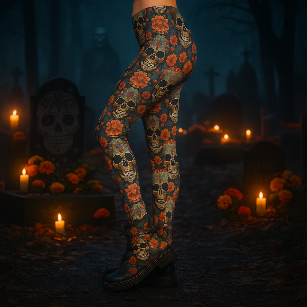 Sugar Skull Día de los Muertos Leggings