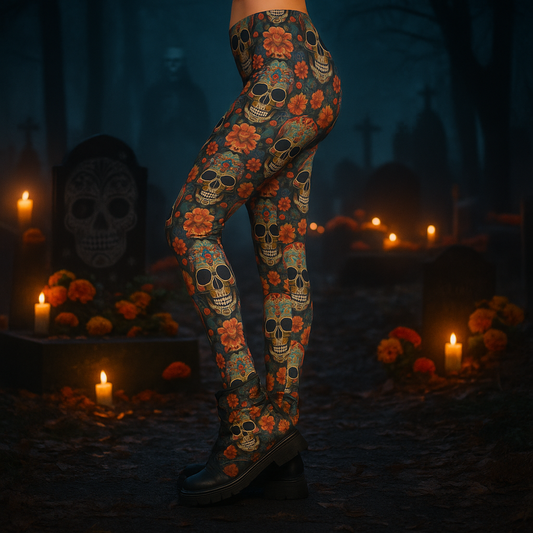 Sugar Skull Día de los Muertos Leggings