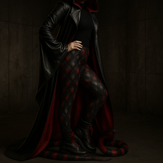 Black and Red Scaly Leggings
