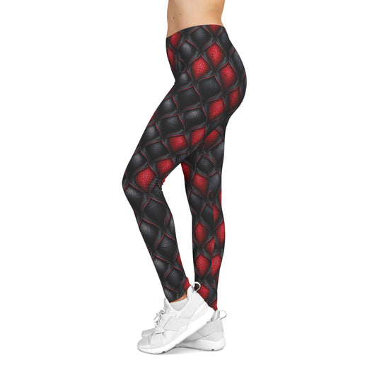 Black and Red Scaly Leggings