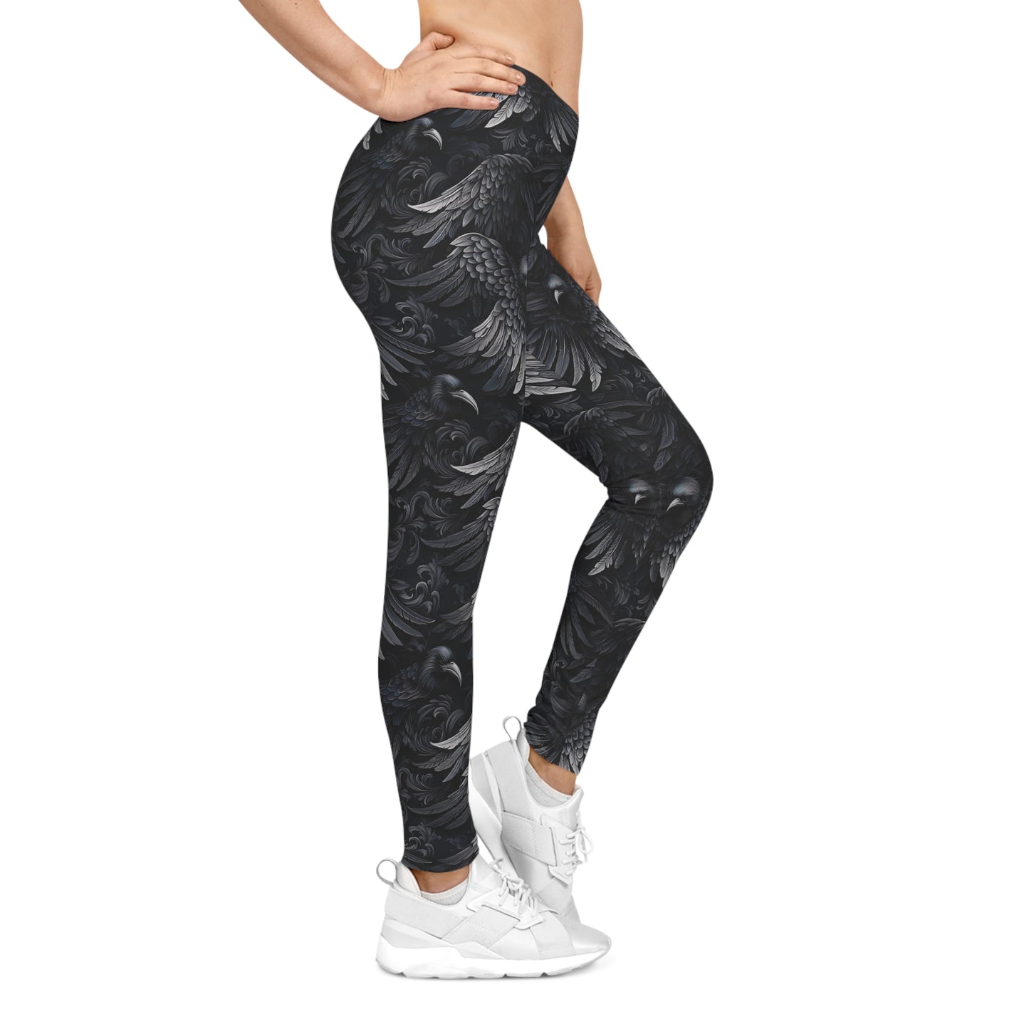 Dark Raven Pattern Leggings
