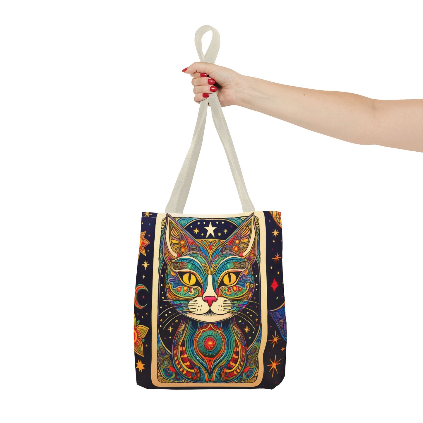 Tarot Style Cat Tote Bag - Multicolor