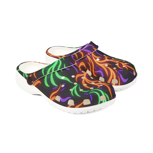 Neon Ghostly Flames - Halloween Colors - Clogs for Anyone