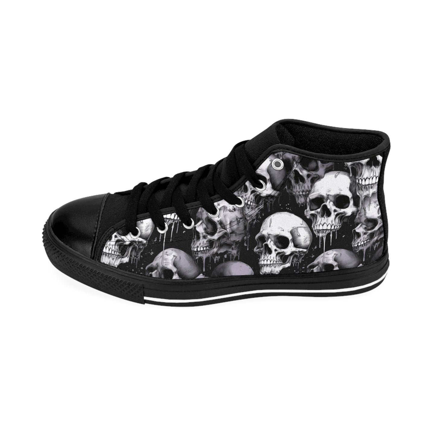 Melty B&W Skulls - Men's Classic High Top Sneakers
