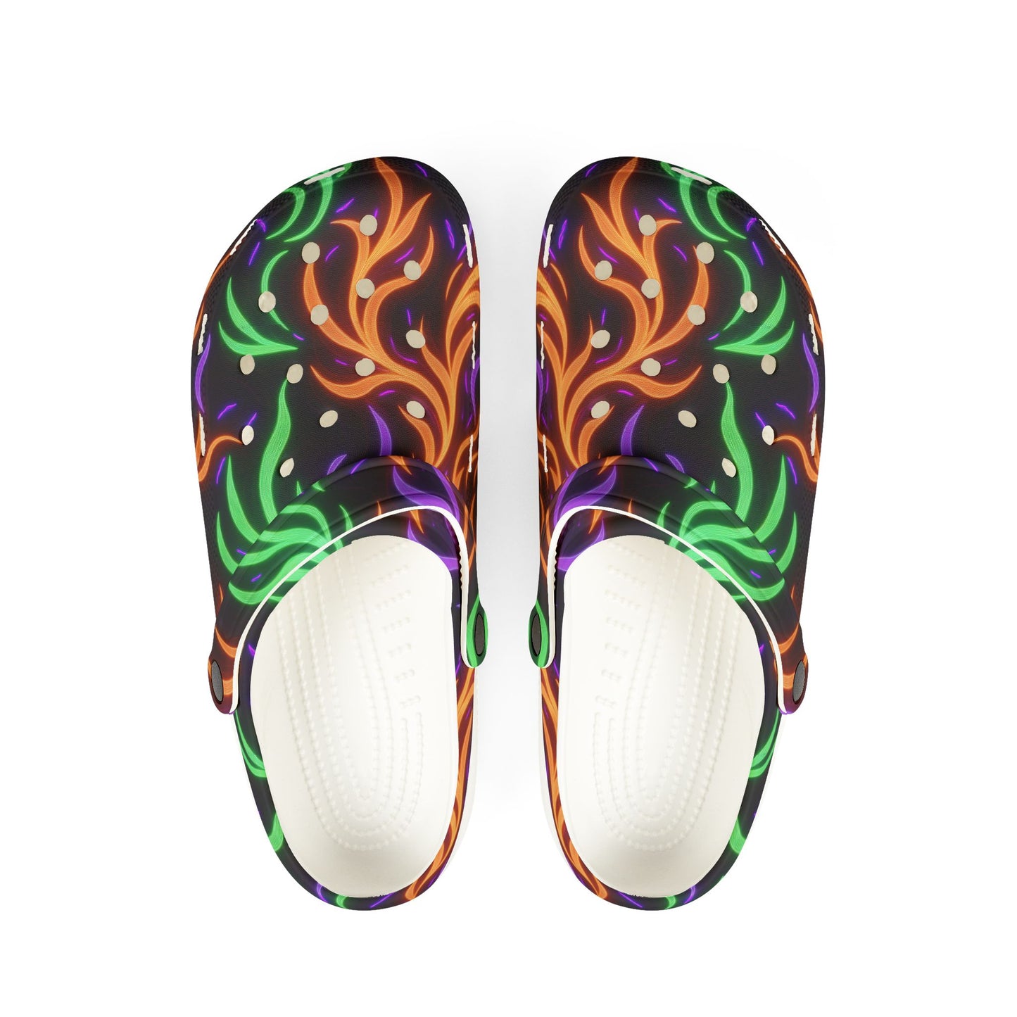 Neon Ghostly Flames - Halloween Colors - Clogs for Anyone