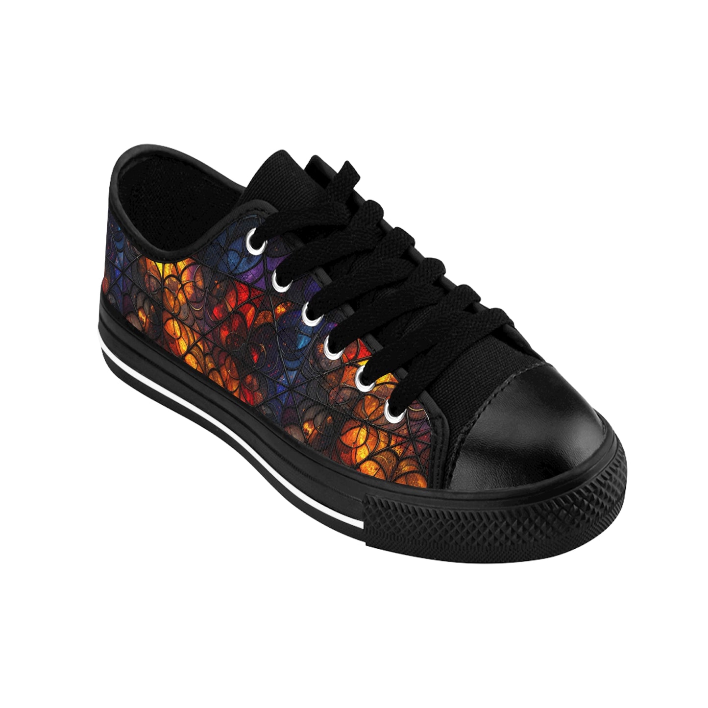 Stained Glass & Spiderwebs - Women's Classic Low Top Sneakers