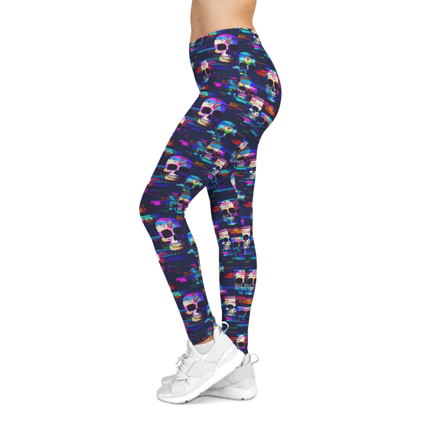 Glitchy Skull Leggings
