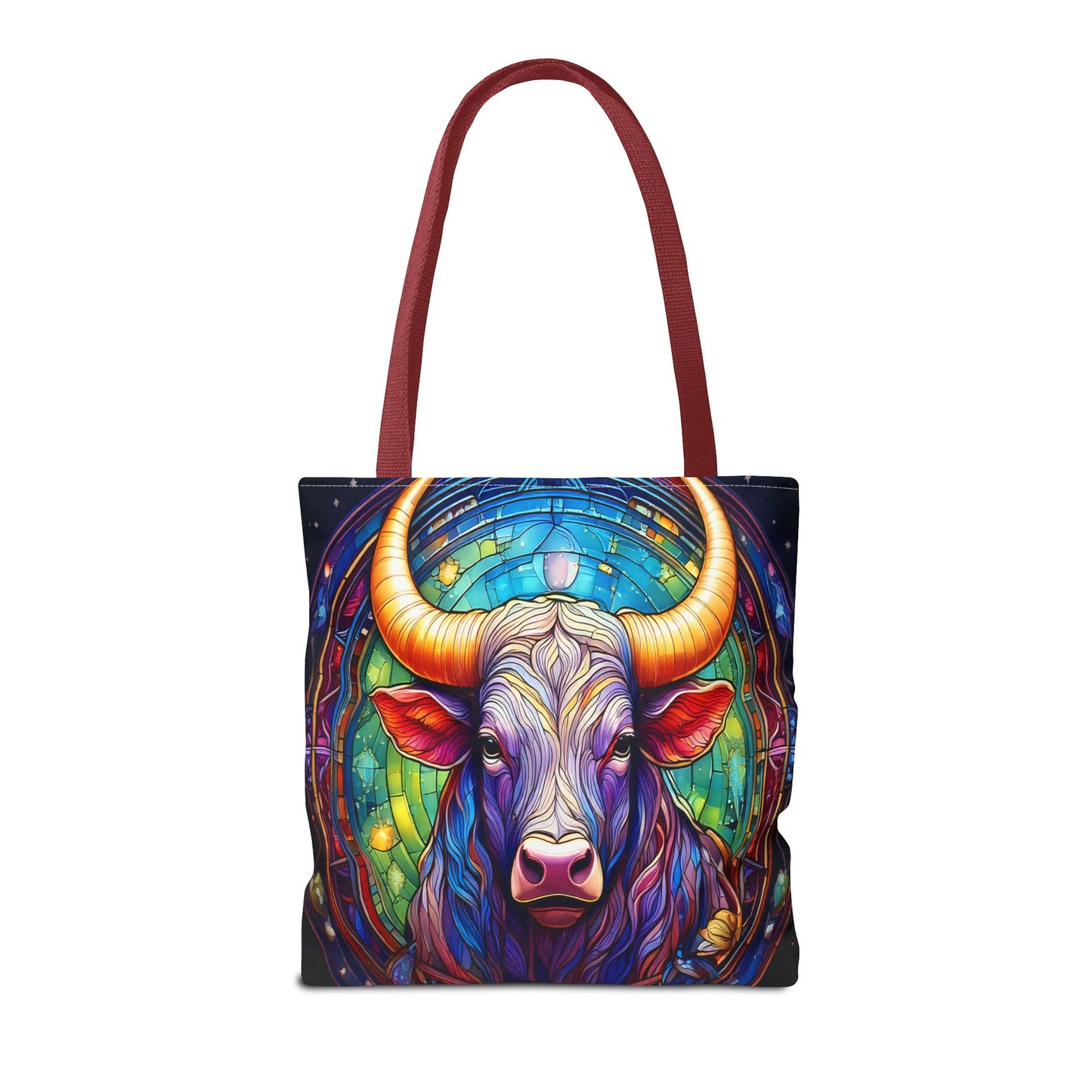 Taurus Bull Stained Glass Style Tote Bag