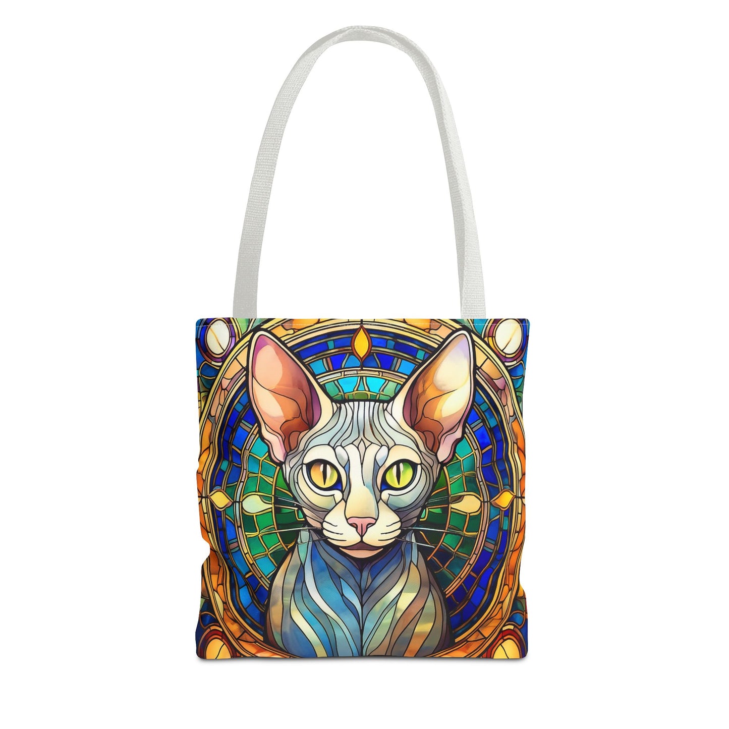Sphynx Cat Stained Glass Style Tote Bag