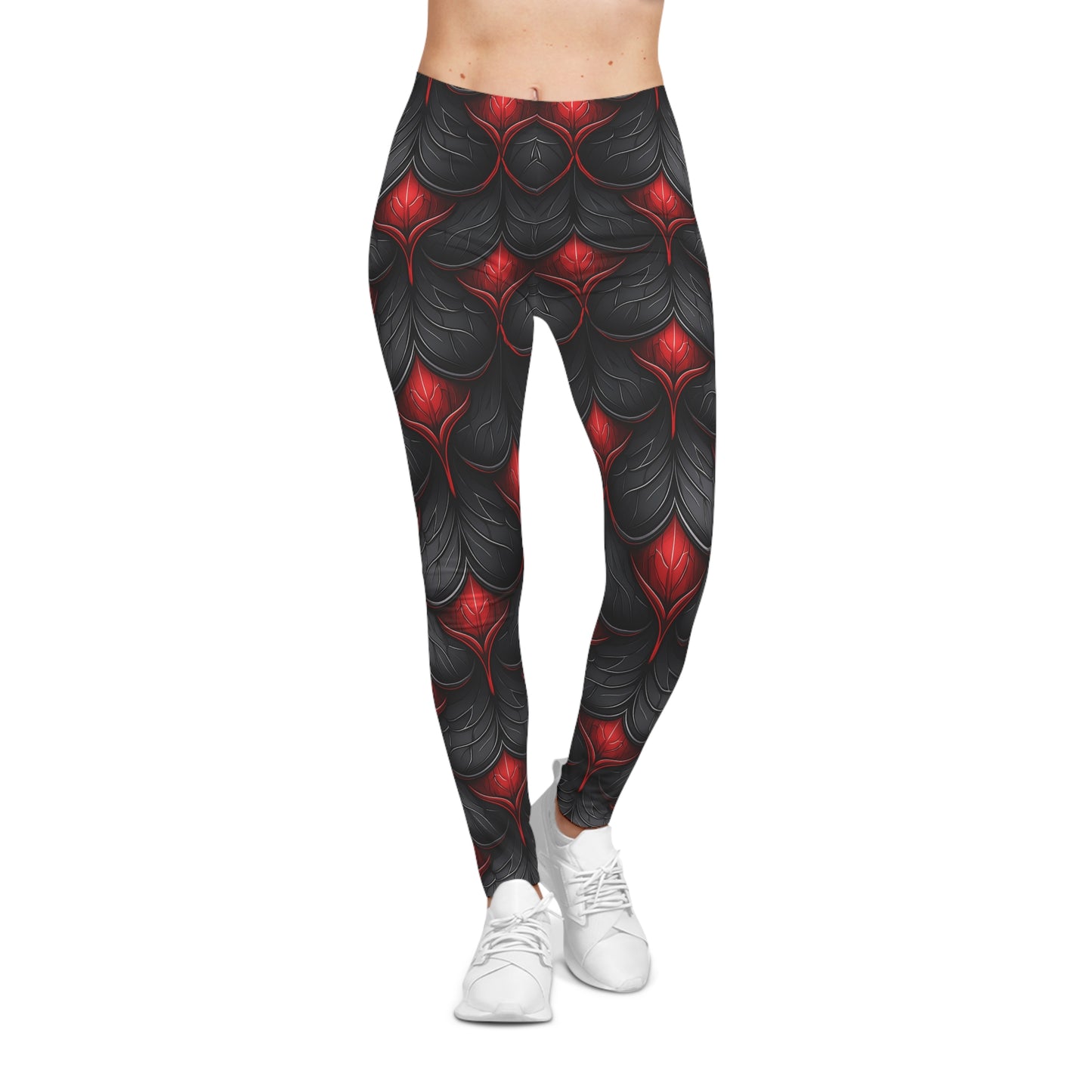 Black and Red Scale Leggings
