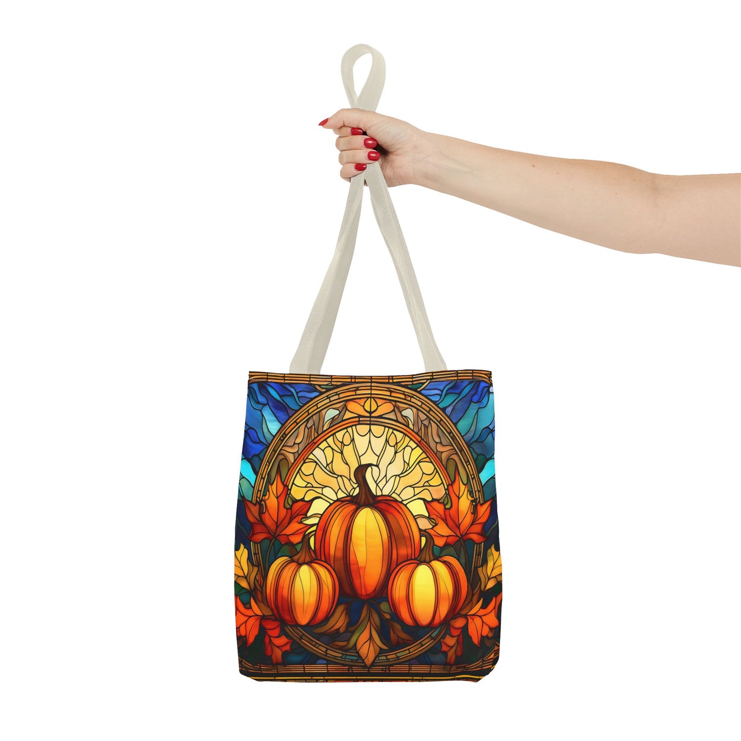 Stained Glass Style Pumpkins Tote Bag