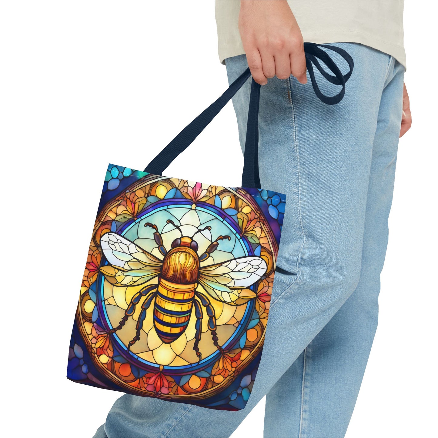 Stained Glass Bee Tote Bag