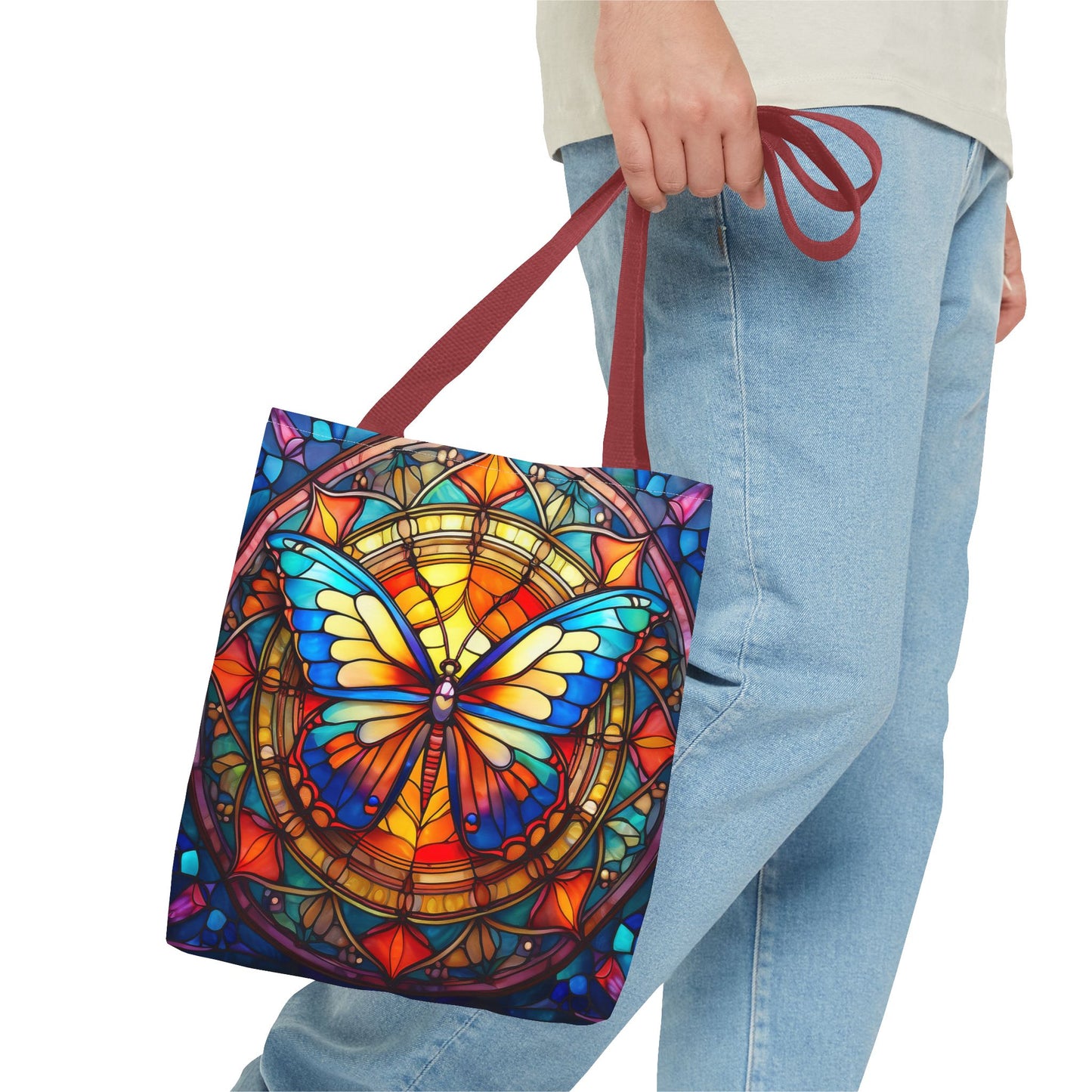 Stained Glass Butterfly Tote Bag