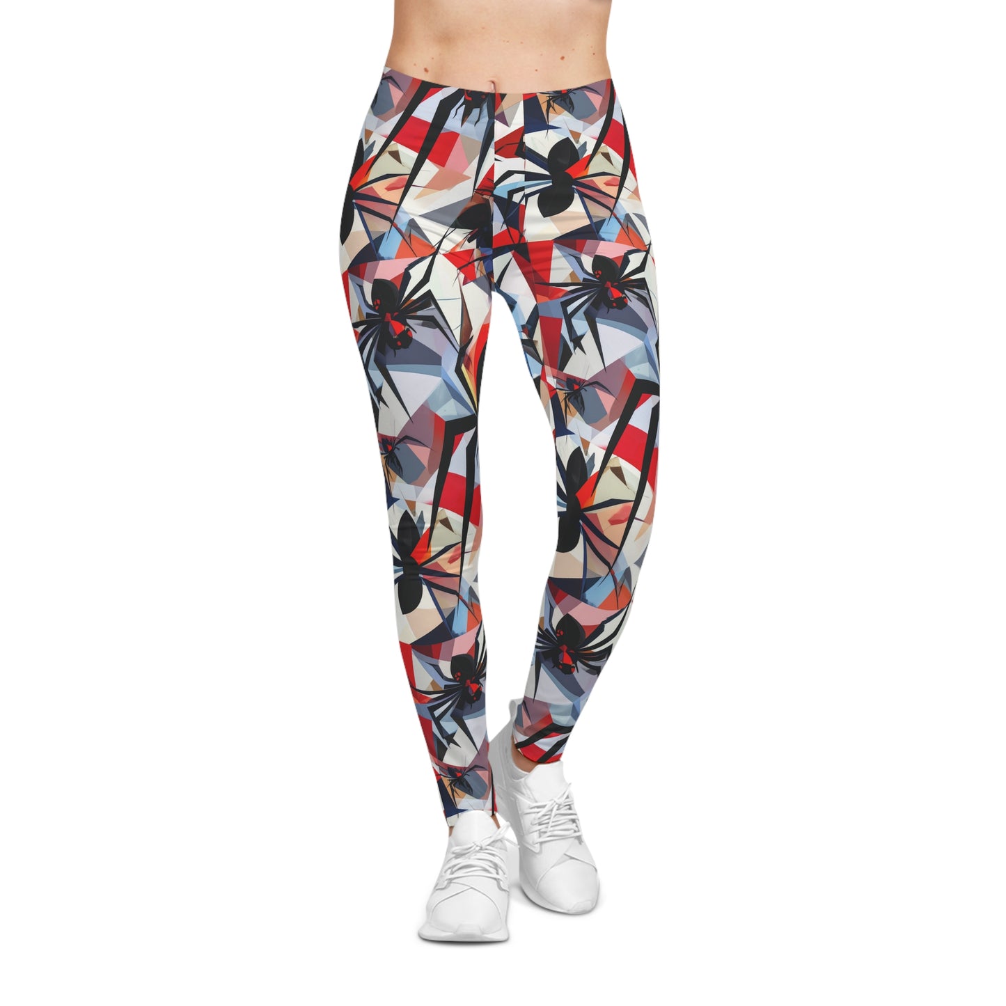 Black Widow Cubism Art Leggings