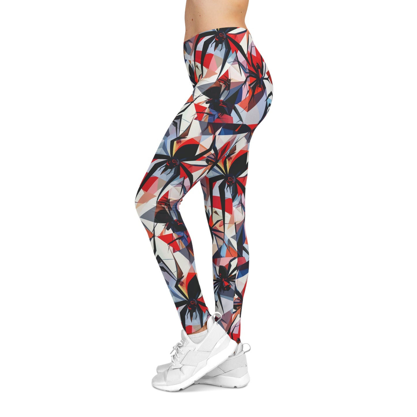 Black Widow Cubism Art Leggings