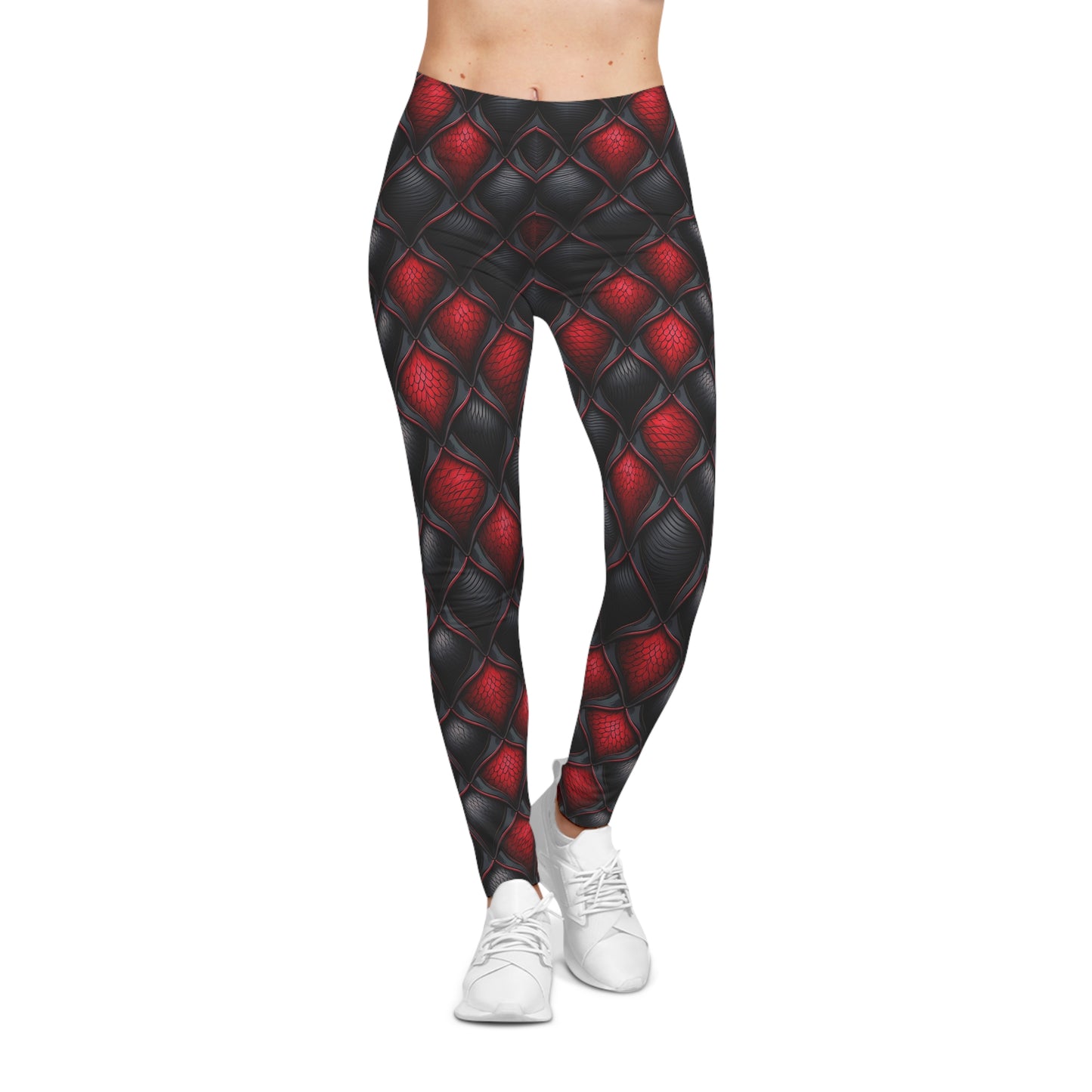 Black and Red Scaly Leggings