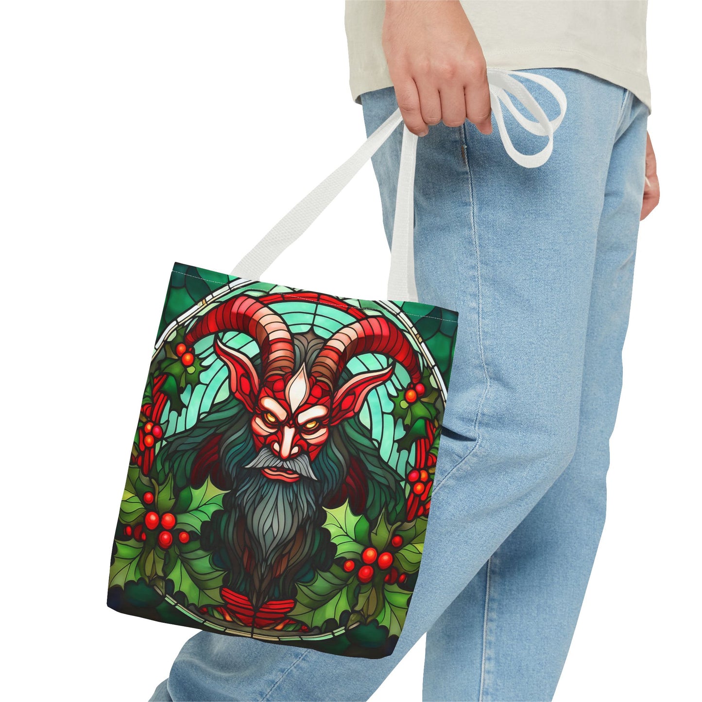 Stained Glass Krampus Tote Bag