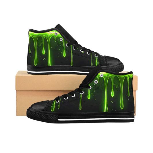 Neon Green Toxic Drip - Men's Classic High Top Sneakers