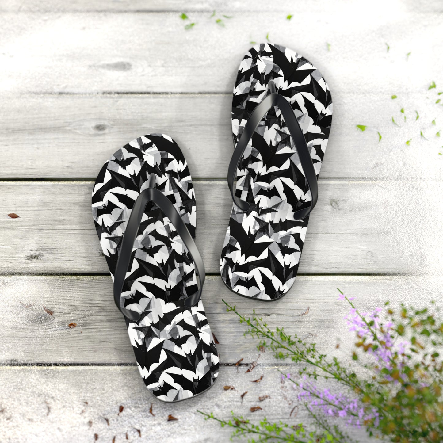 Bat Cubism Flip Flops