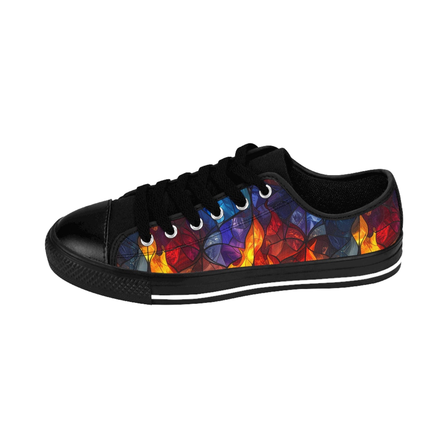 Stained Glass Flames - Women's Classic Low Top Sneakers