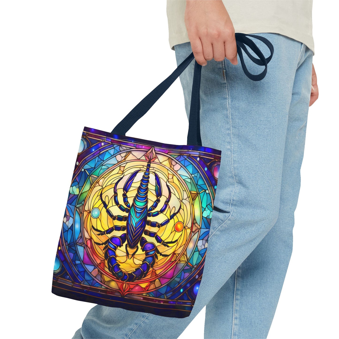 Scorpio Stained Glass Style Tote Bag (All Over Print)