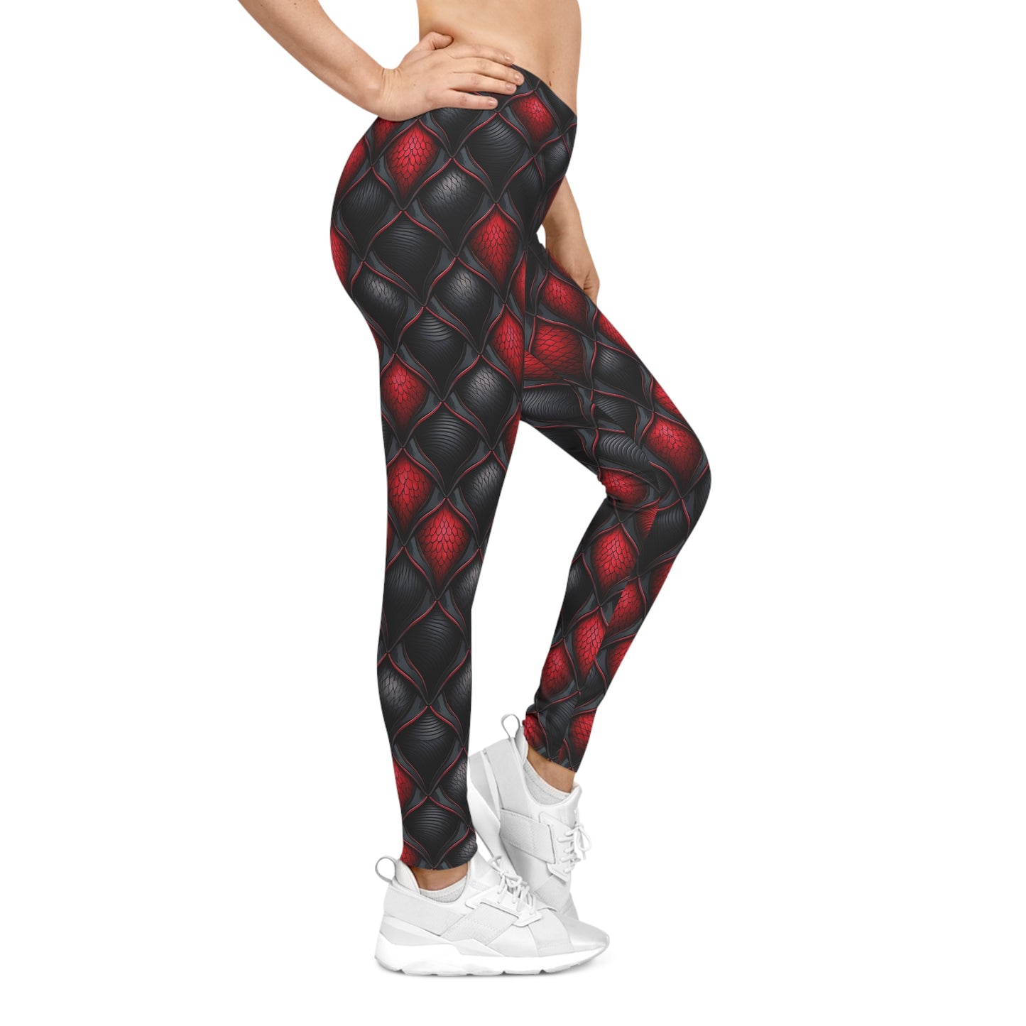 Black and Red Scaly Leggings