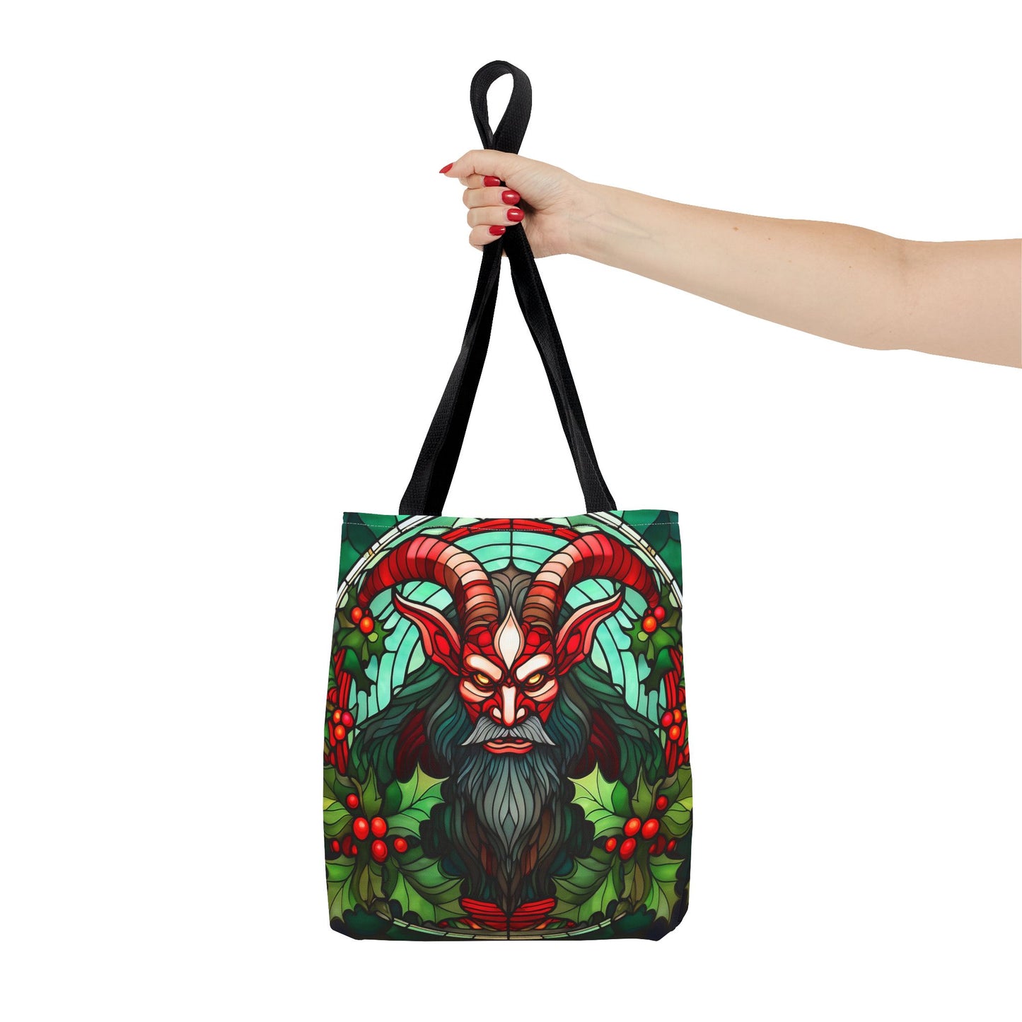Stained Glass Krampus Tote Bag