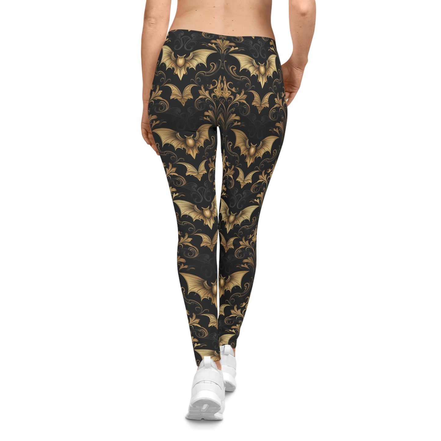 Art Deco Black and Gold Bat Leggings