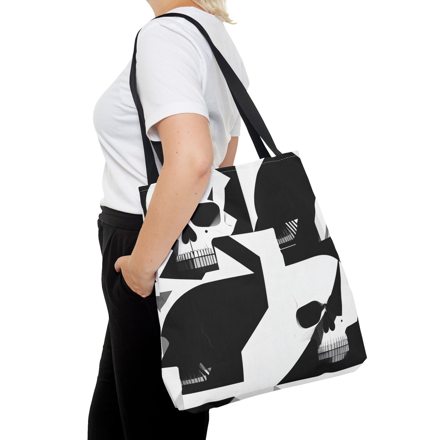 Bauhaus Skull Print Tote Bag