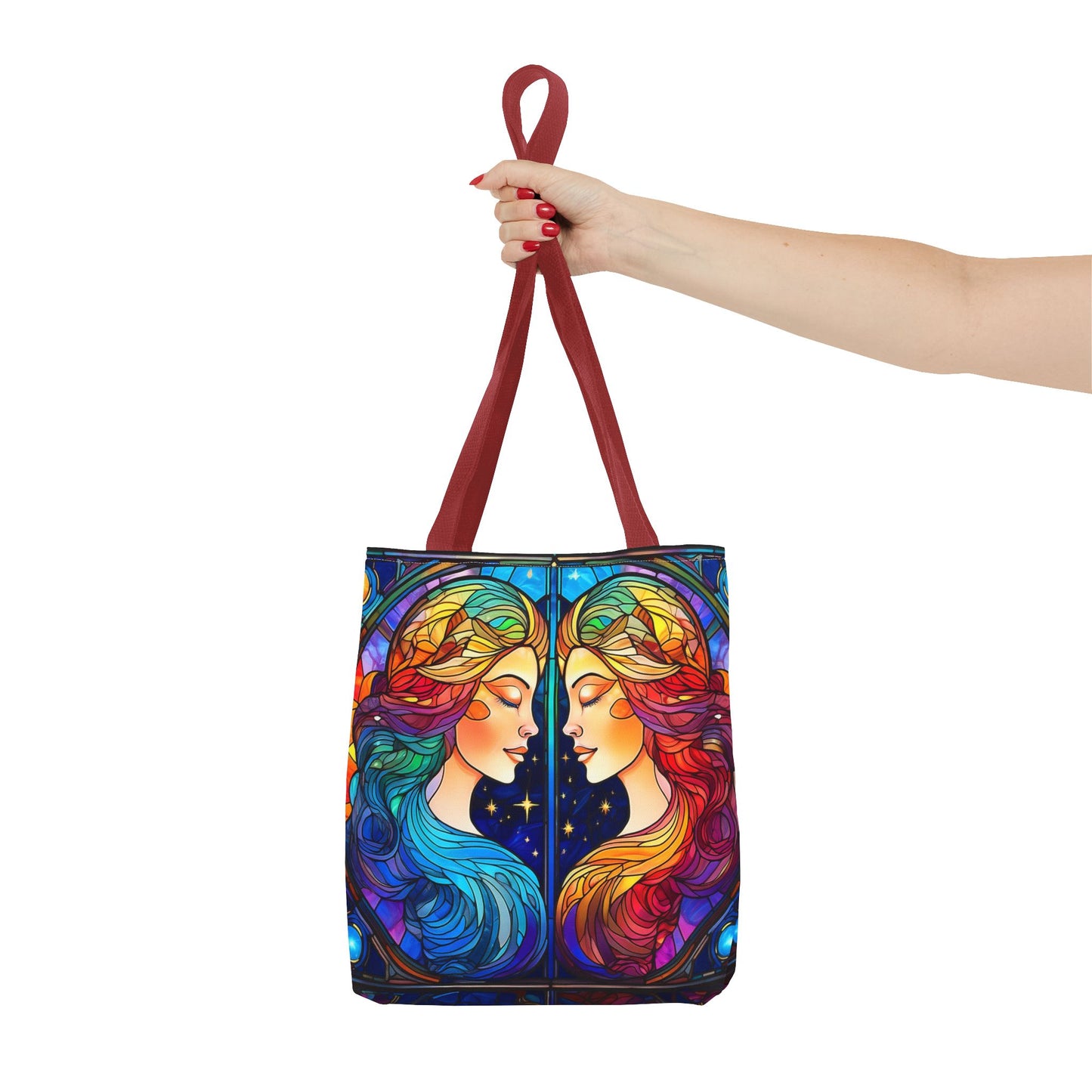 Gemini Twins Stained Glass Style Tote Bag (All Over Print)