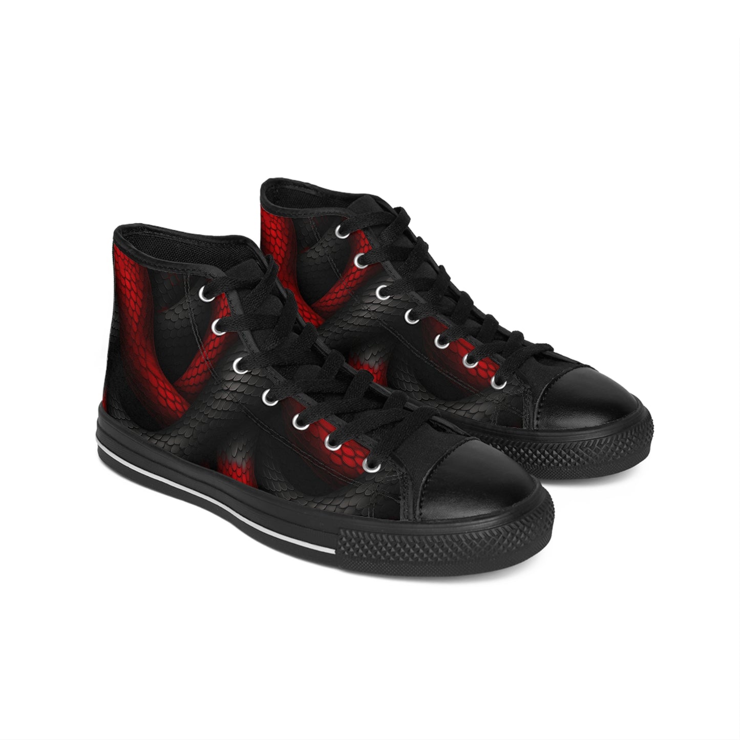 Red and Black Scales - Men's Classic High Top Sneakers