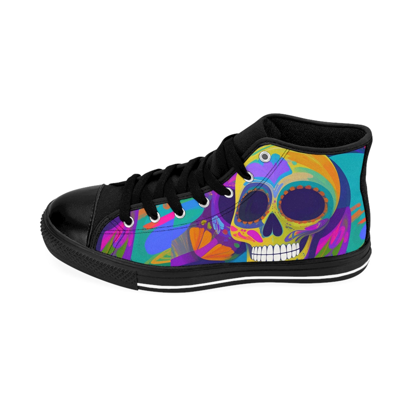 Psychedelic Skull - Women's Classic High Top Sneakers