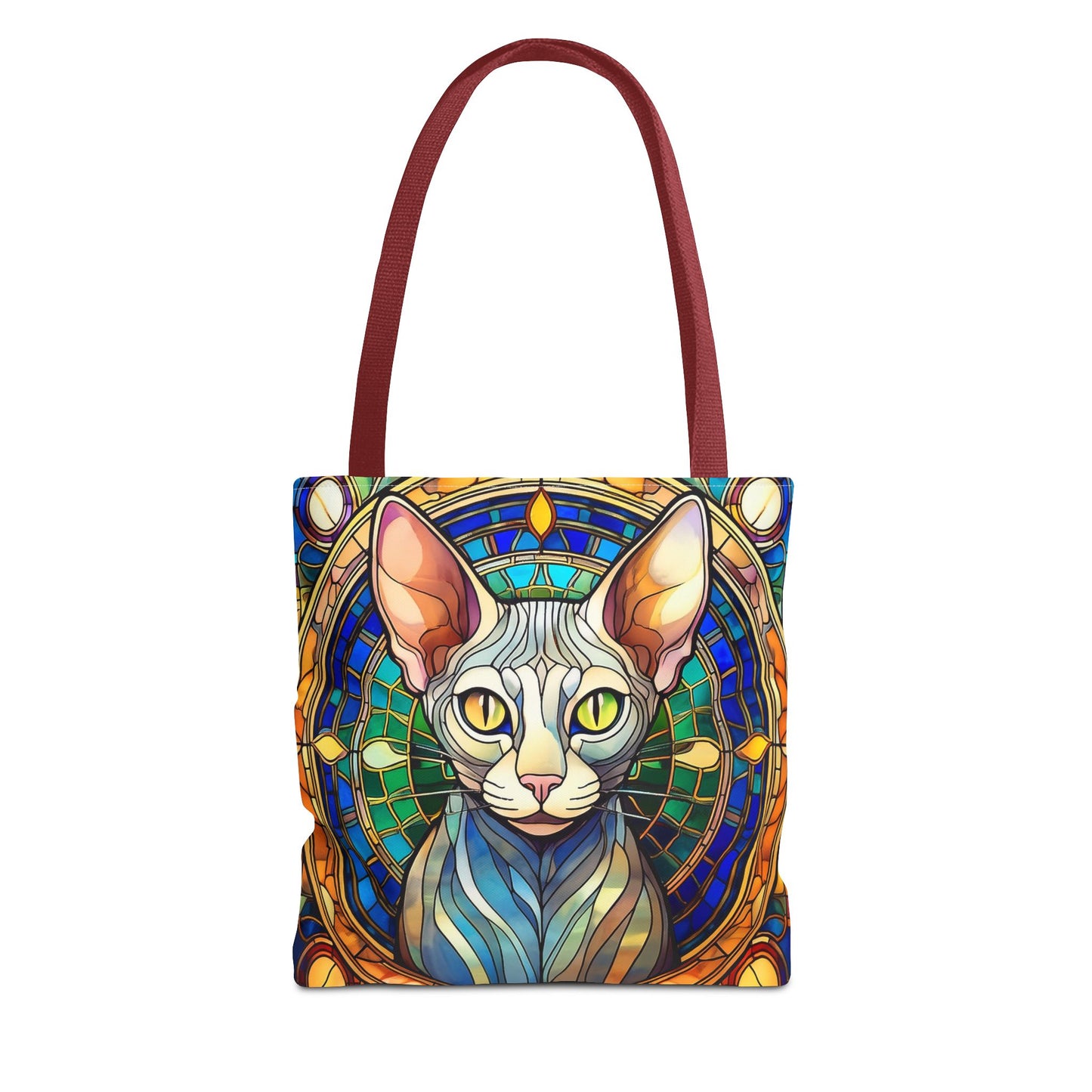 Sphynx Cat Stained Glass Style Tote Bag