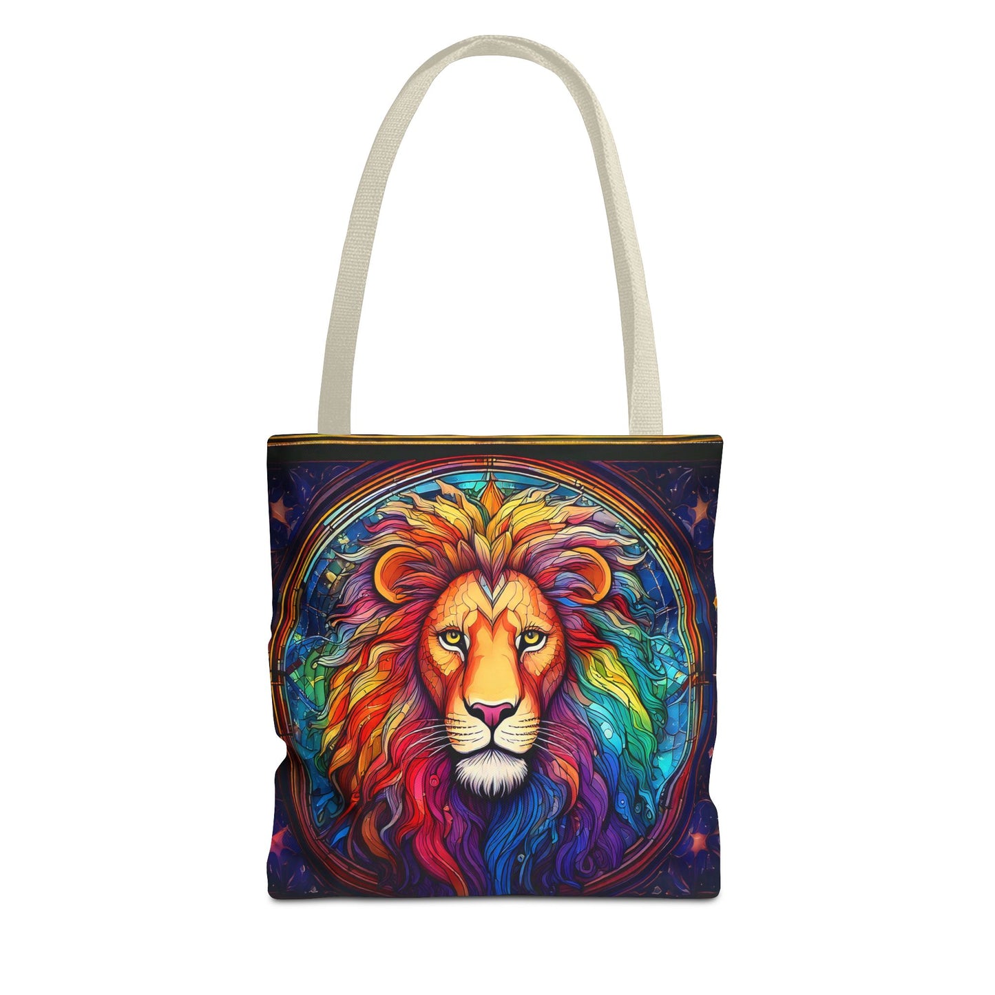 Leo Lion Stained Glass Style Tote Bag