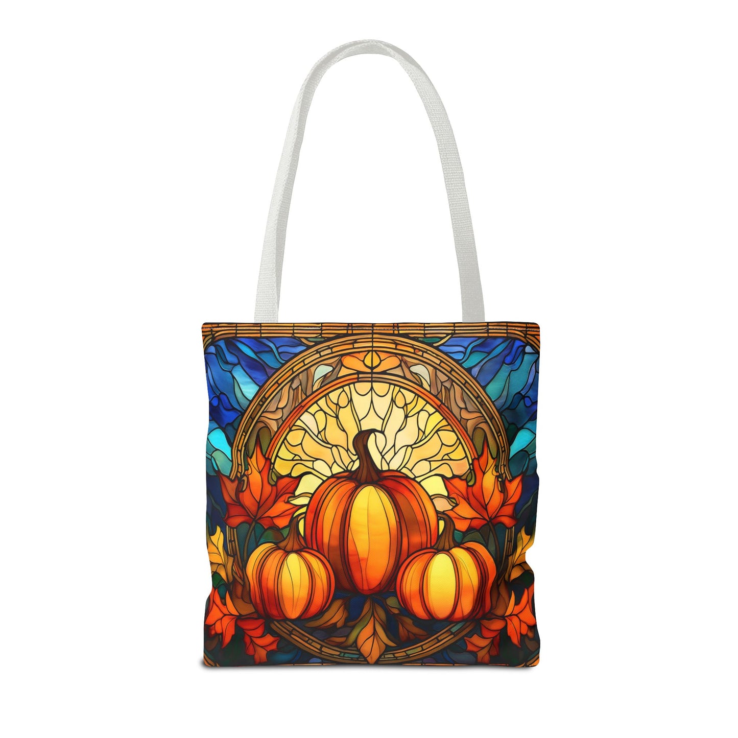 Stained Glass Style Pumpkins Tote Bag